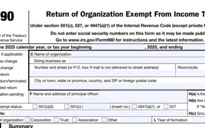 Reworking Of Federal Form 990 Set To Begin